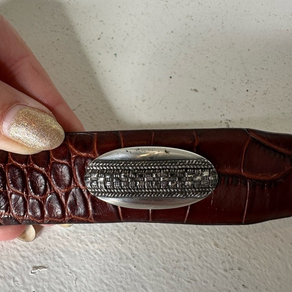 Vintage Genuine Italian Calfskin Belt w/ Western Silver Buckle Concho Size 44 - Picture 2 of 5